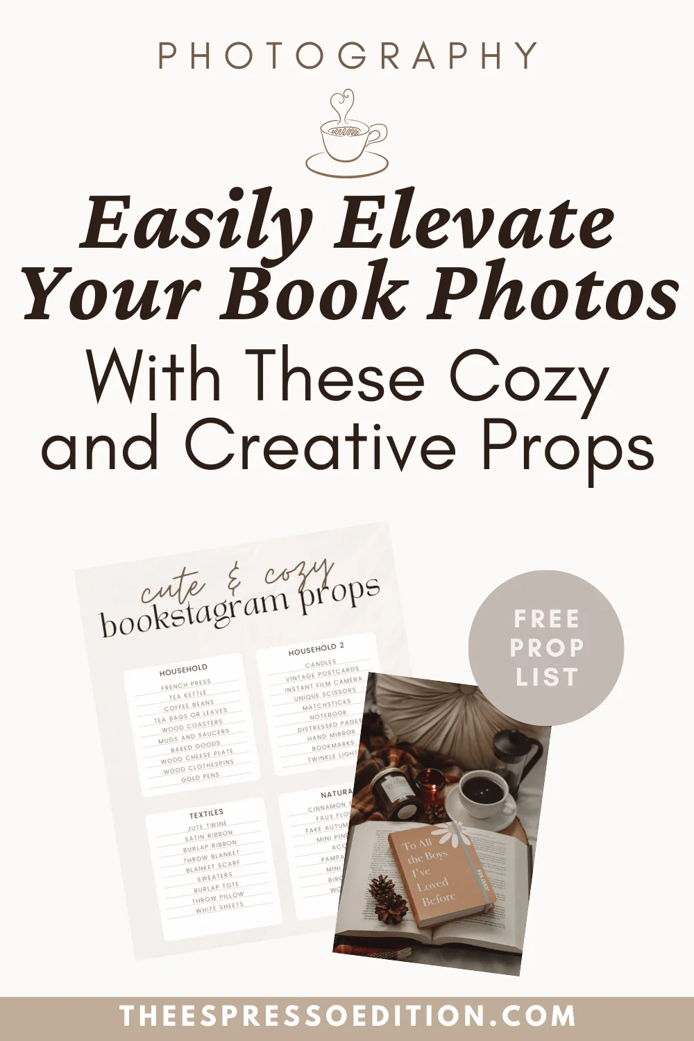 Easily Elevate Your Book Photos With These Cozy and Creative Props by The Espresso Edition cozy bookish blog