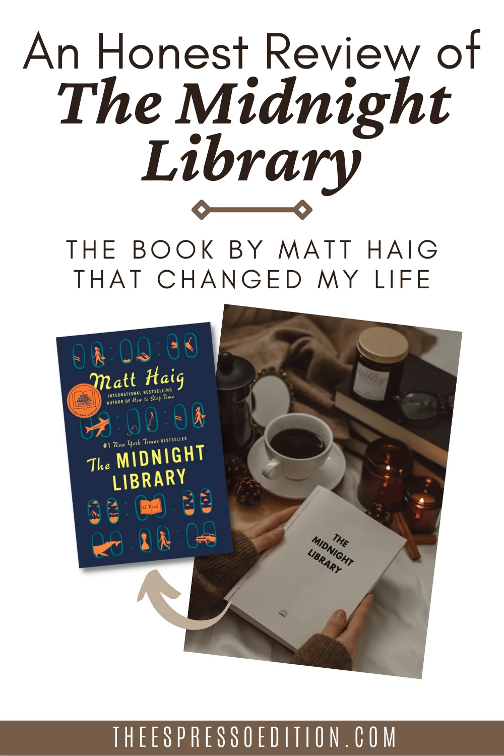 A Review of “The Midnight Library” by Matt Haig by The Espresso Edition cozy bookish blog