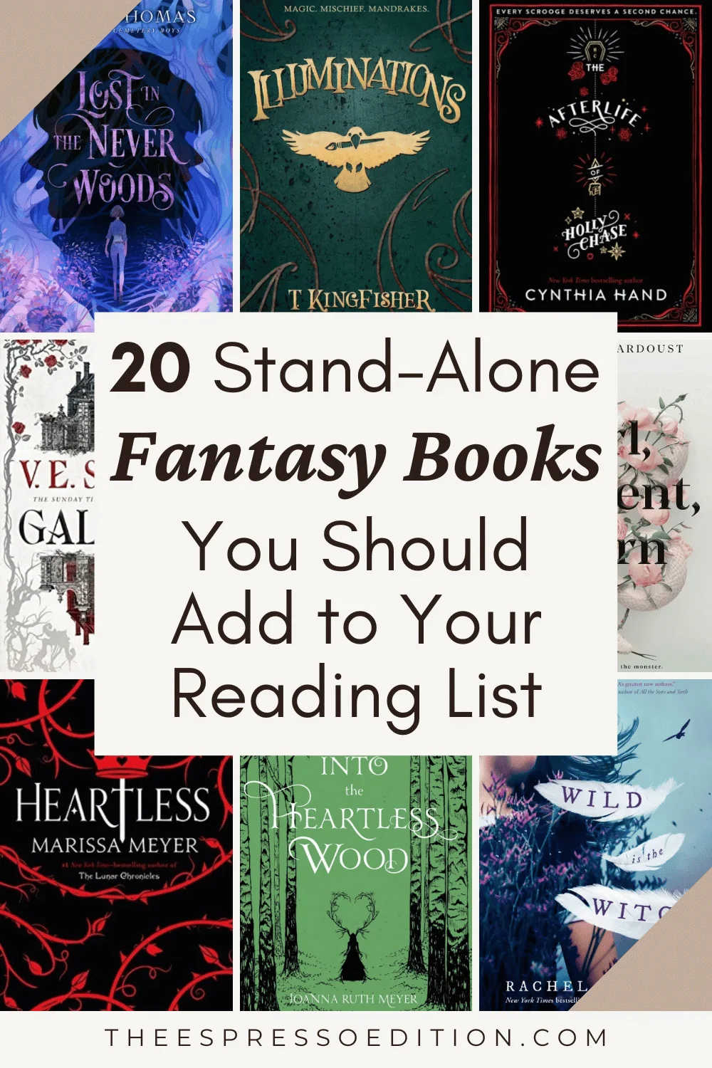 20 Stand-Alone Fantasy Books You Should Add to Your Reading List by The Espresso Edition cozy bookish blog