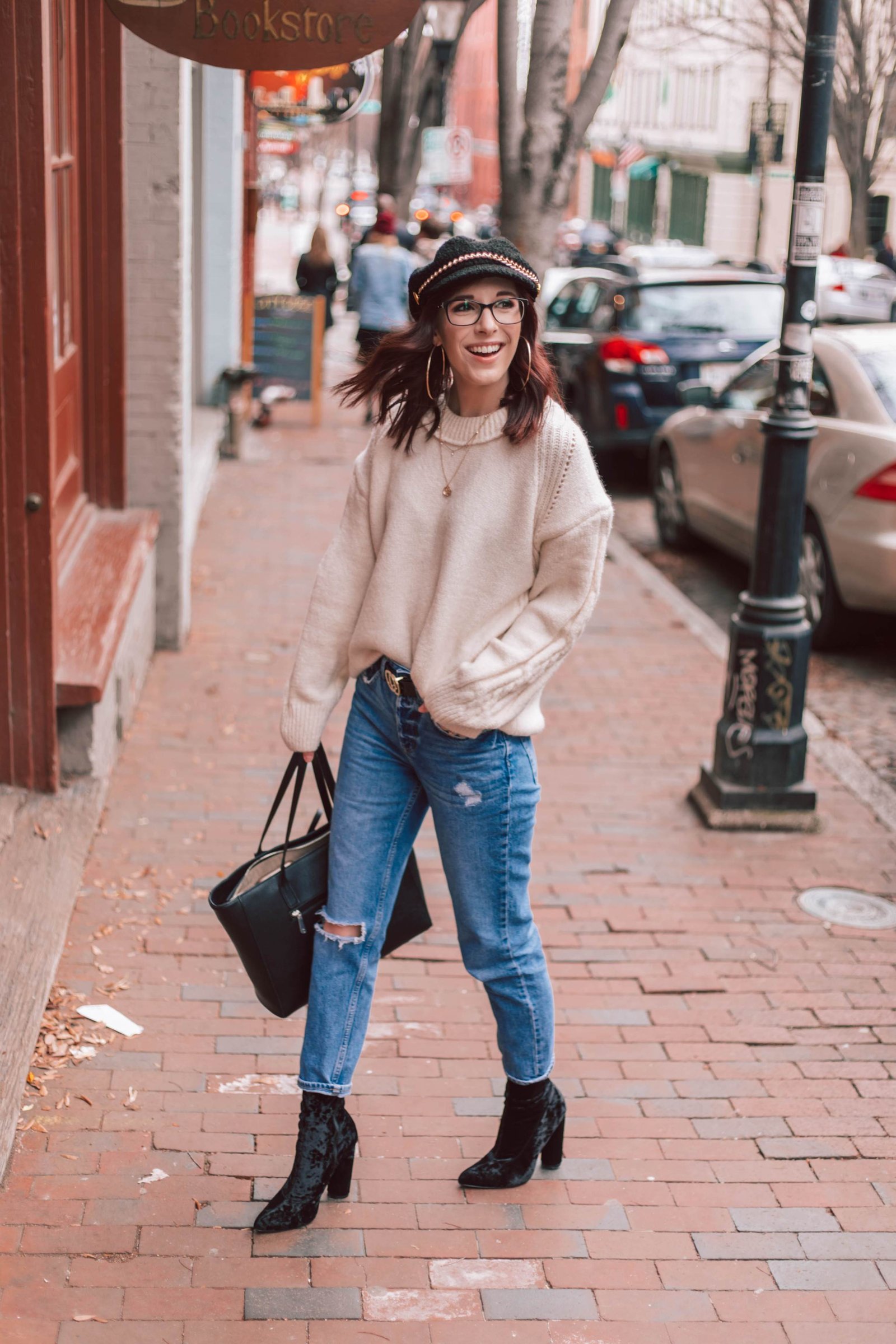 Boyfriend jeans cheap outfit winter