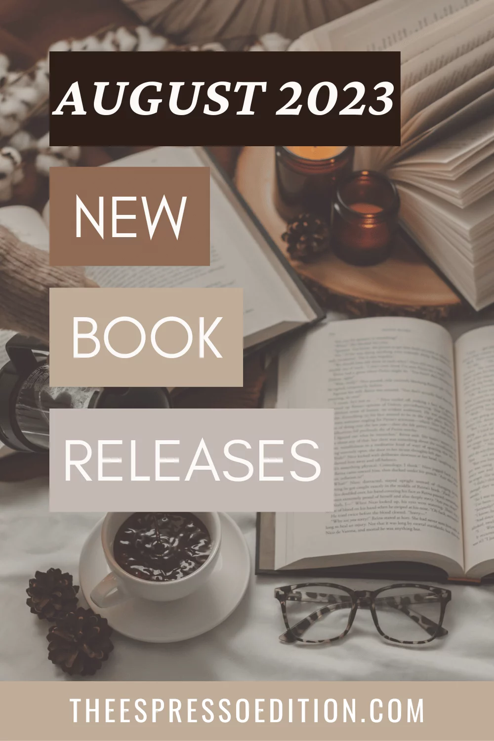 August 2023 New Book Releases by The Espresso Edition cozy bookish blog