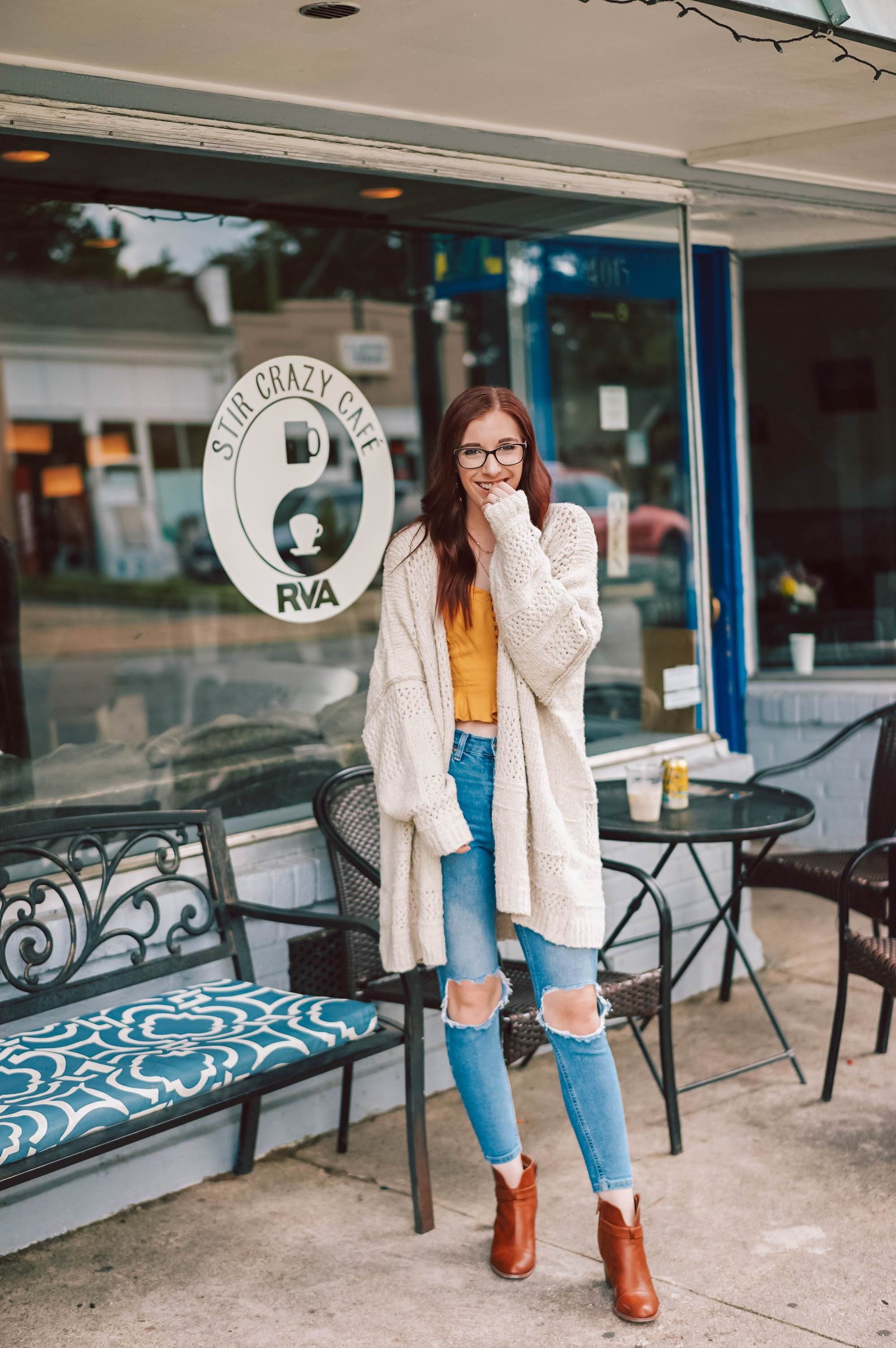 Effortlessly Chic: Cozy Cardigan & Knee-High Boots