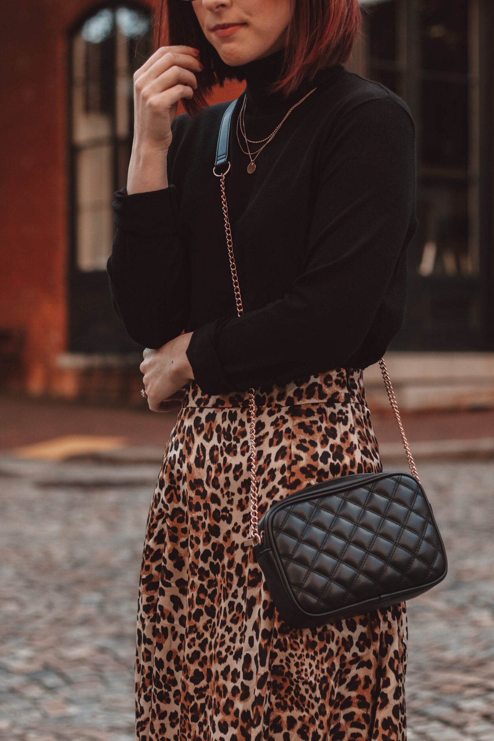 Cheetah leather clearance skirt