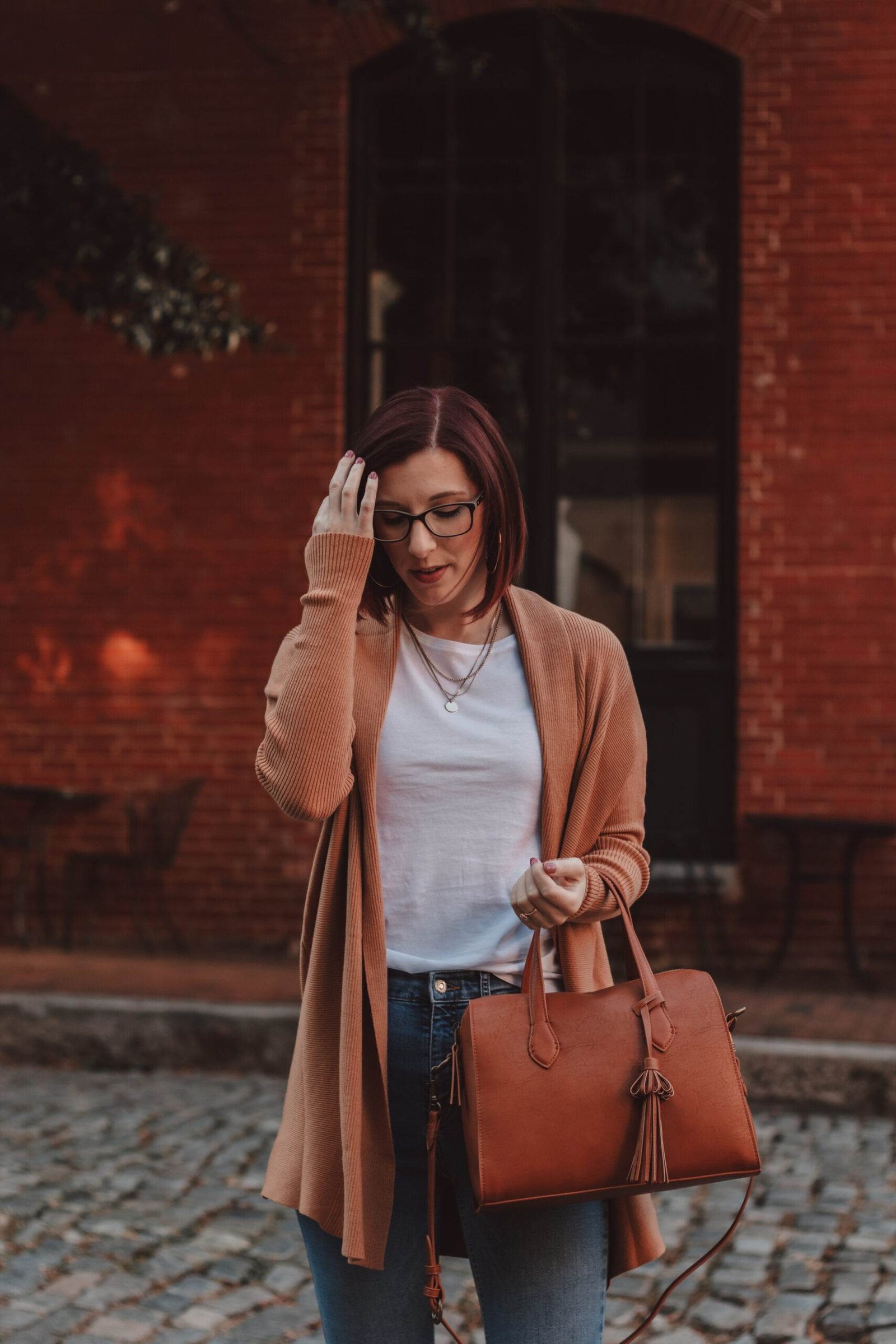 Orange cardigan clearance outfits