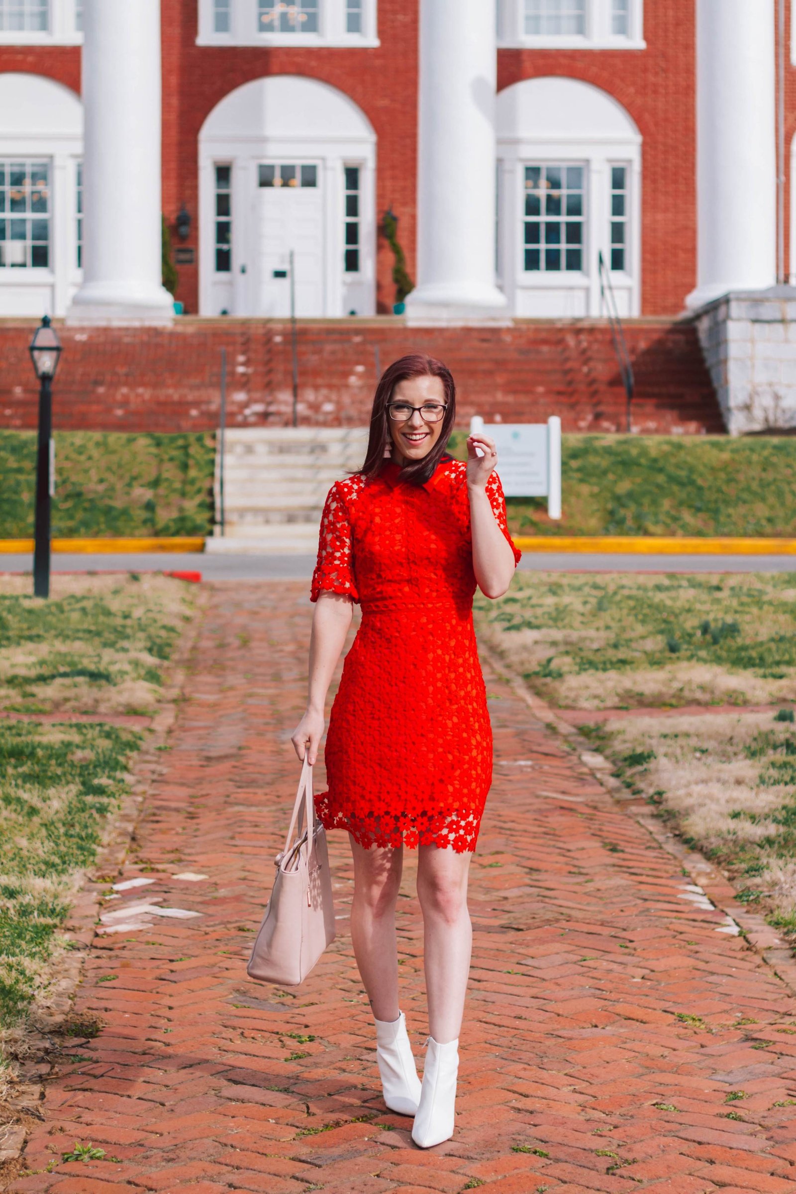 Red sale dress booties