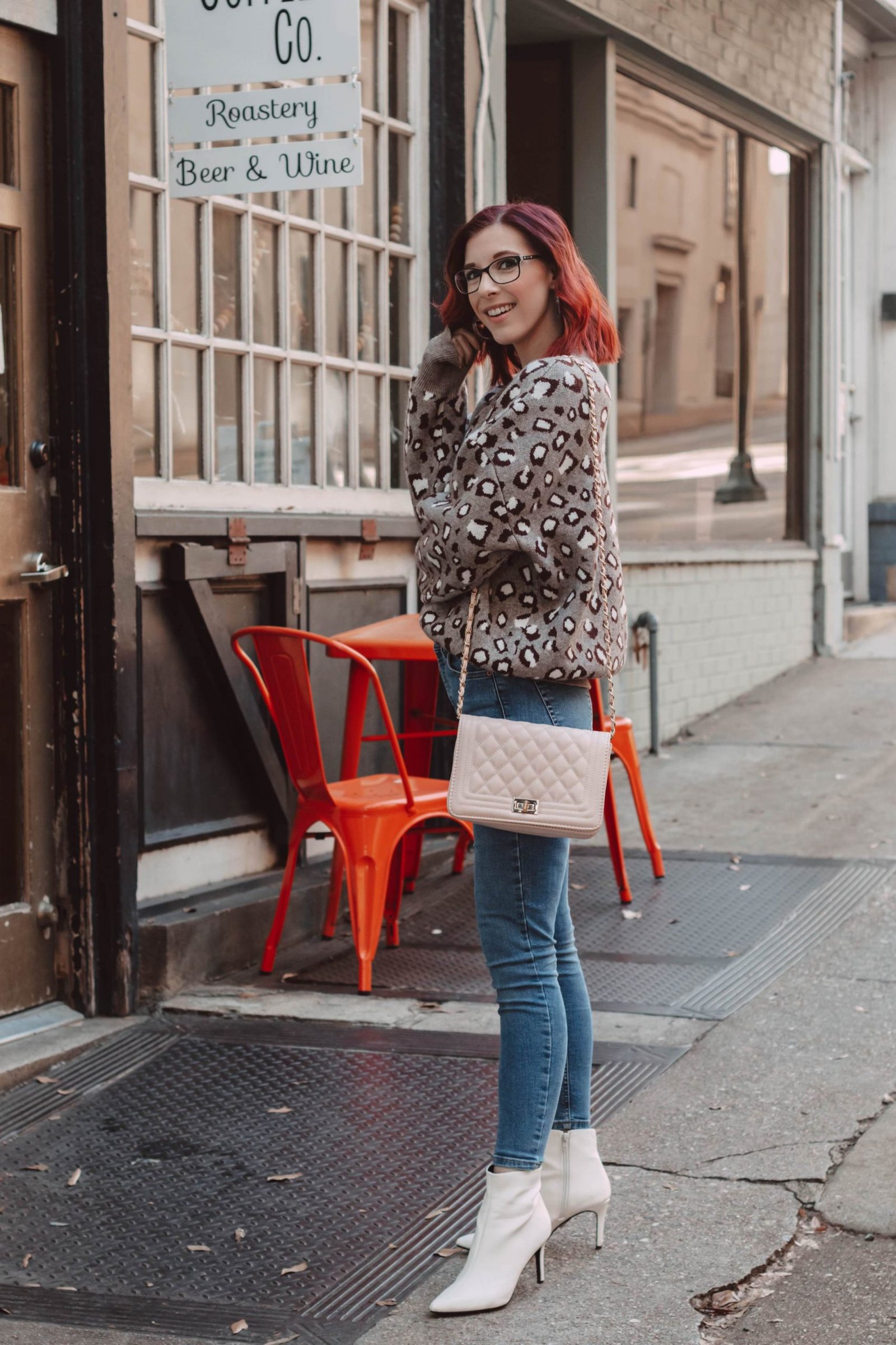 Leopard frayed clearance sweater