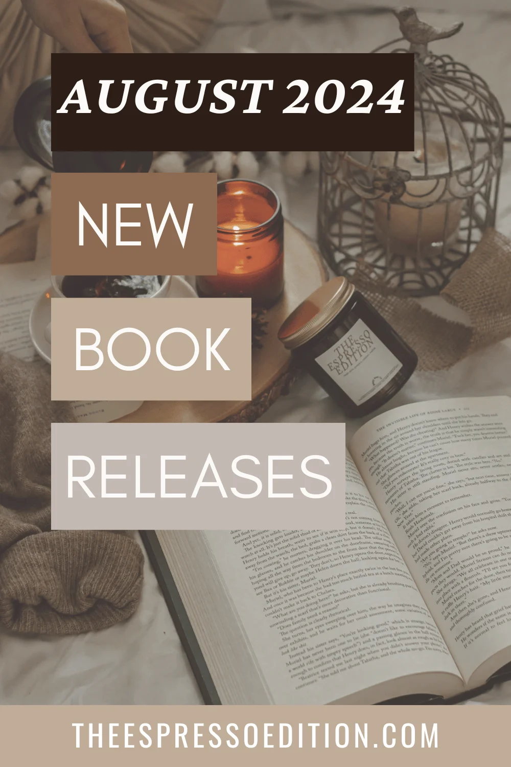 August 2024 New Book Releases by The Espresso Edition cozy bookish blog