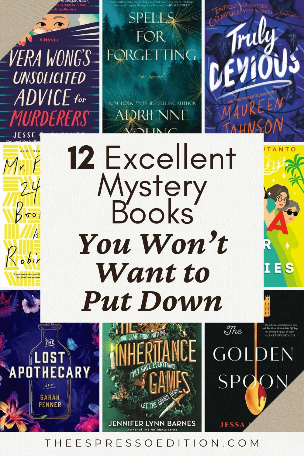 12 Excellent Mystery Books You Won’t Want to Put Down by The Espresso Edition cozy bookish blog