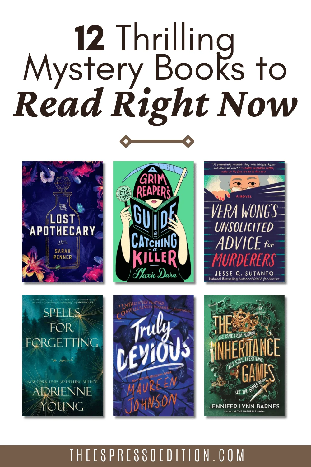 12 Thrilling Mystery Books to Read Right Now by The Espresso Edition cozy bookish blog
