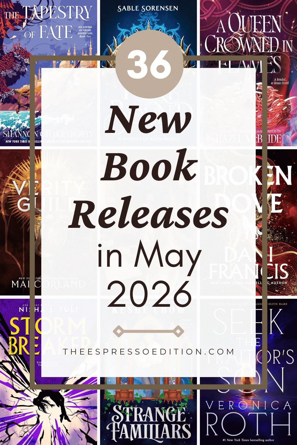 36 New Book Releases in May 2026 by The Espresso Edition cozy bookish blog