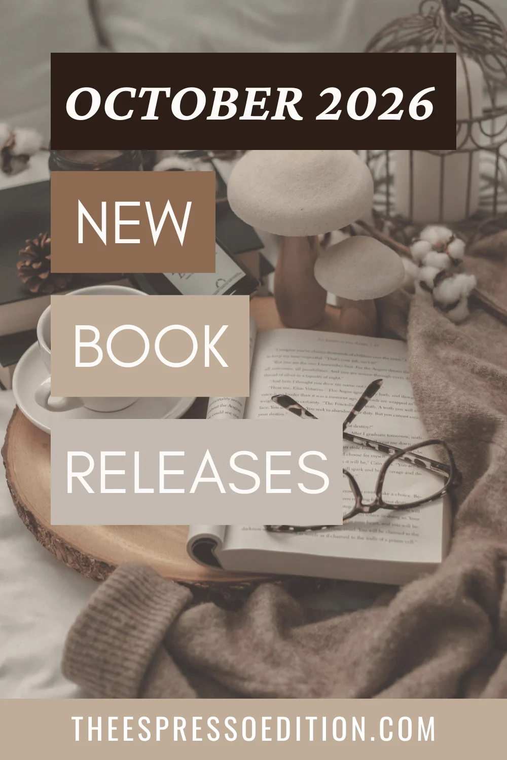 October 2026 New Book Releases by The Espresso Edition cozy bookish blog